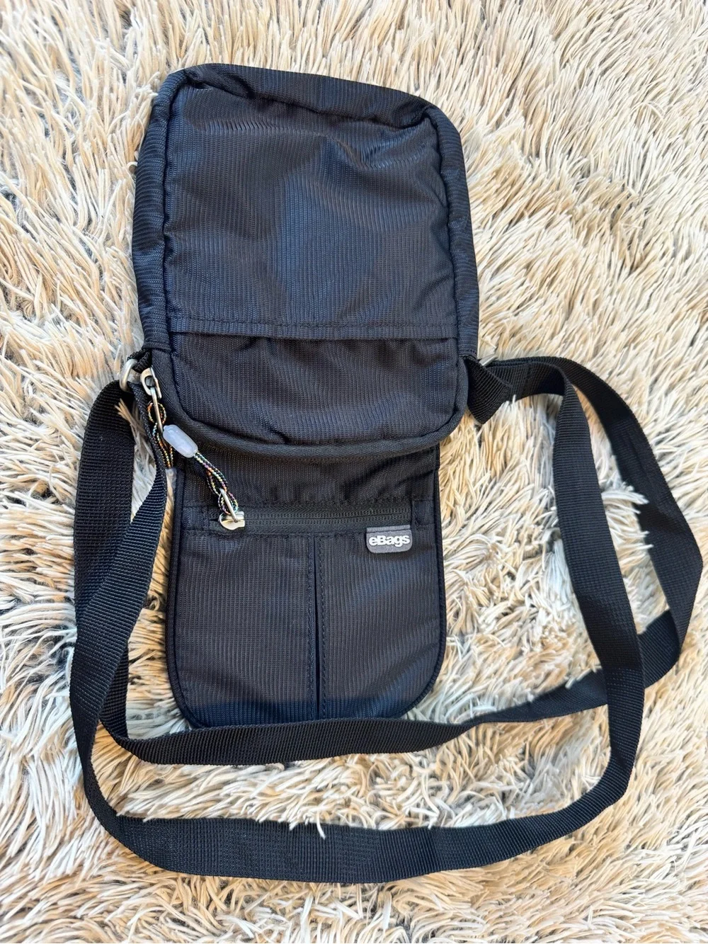Black Compact Messenger Crossbody